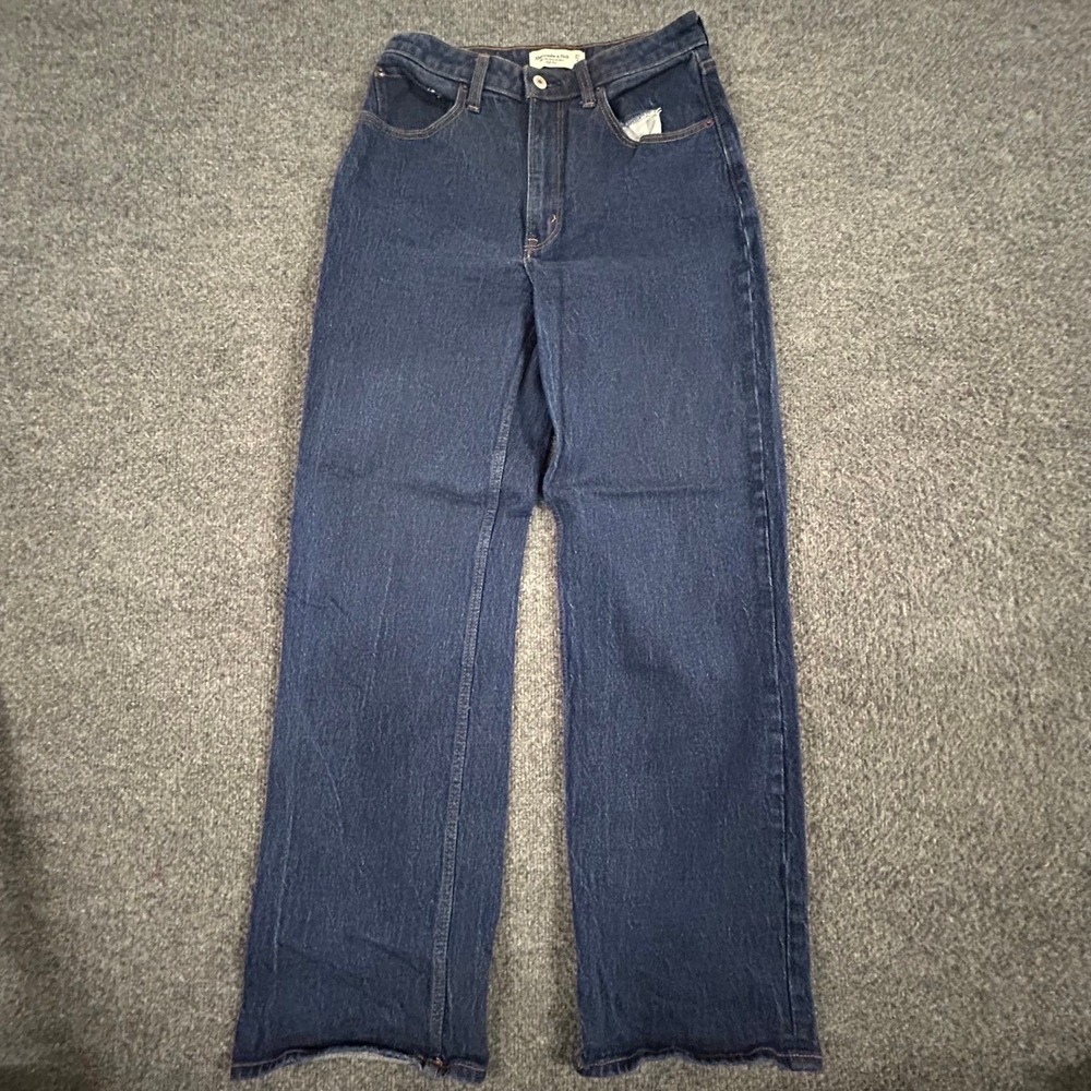 Abercrombie & Fitch Jeans Womens Size 27/4R Dark Blue 90s High Rise Denim
